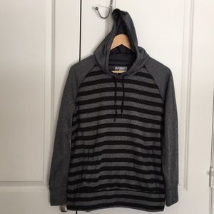 Adidas Ultimate Hoodie Ladies L Black Stripes